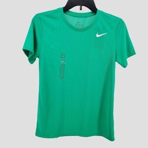Nike Dri-FIT Training T-Shirt Short Sleeve Athletic Top Green Women XSmall